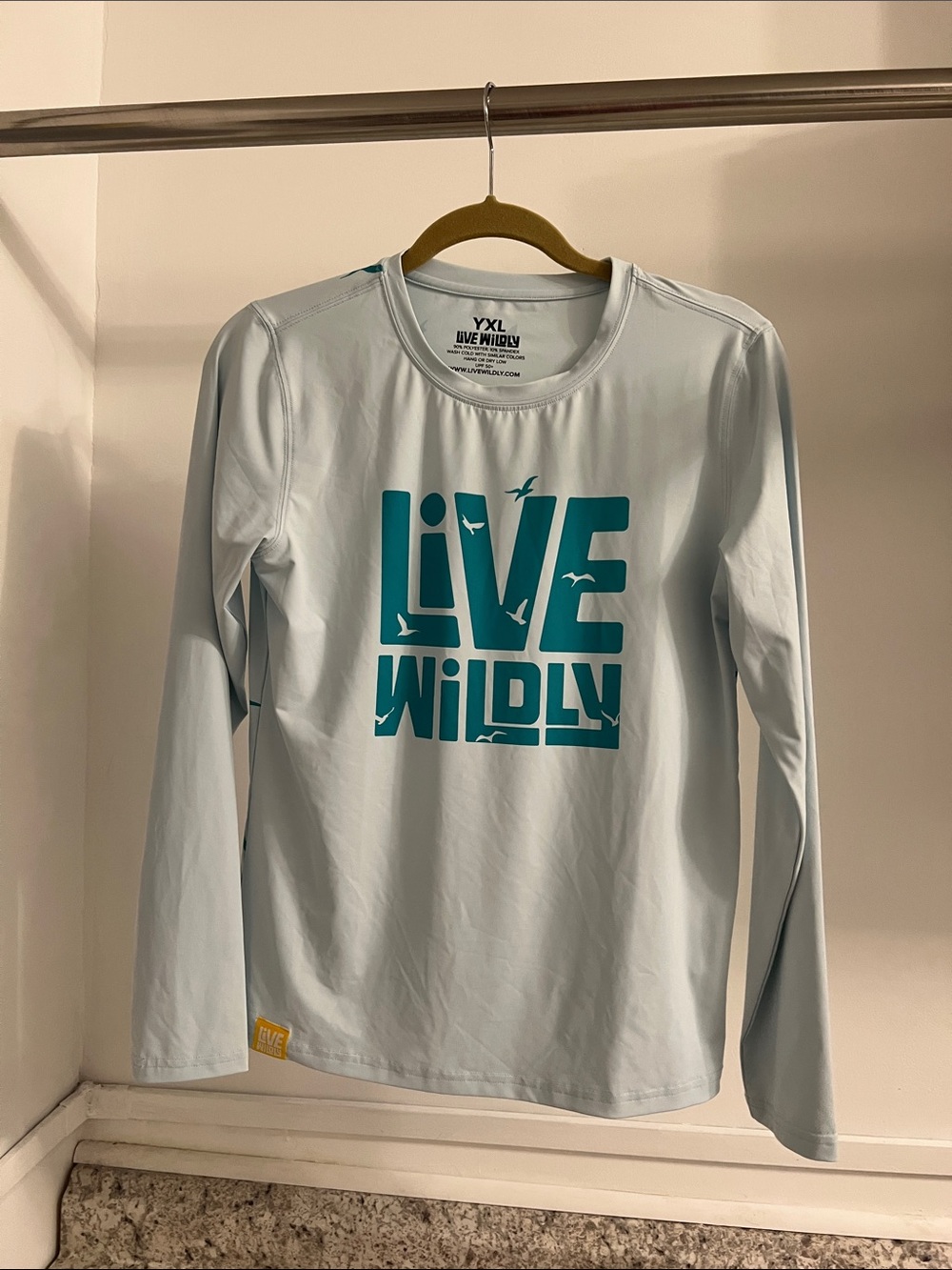 Youth Long-Sleeve Rashguard - Light Blue/Teal